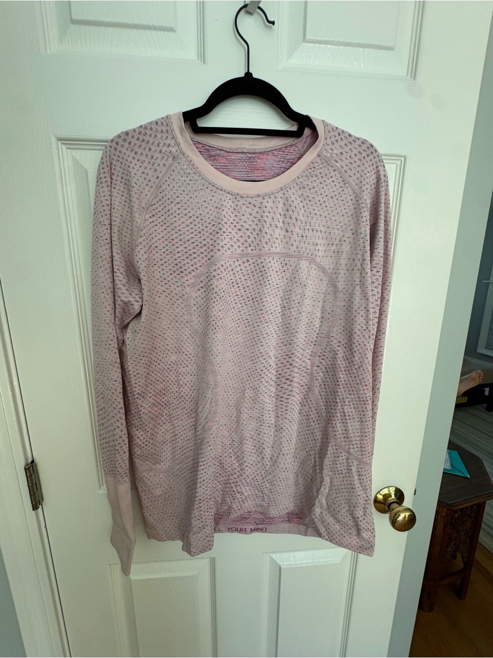 lululemon athletica Dusty Pink Perforated Long Sleeve Top